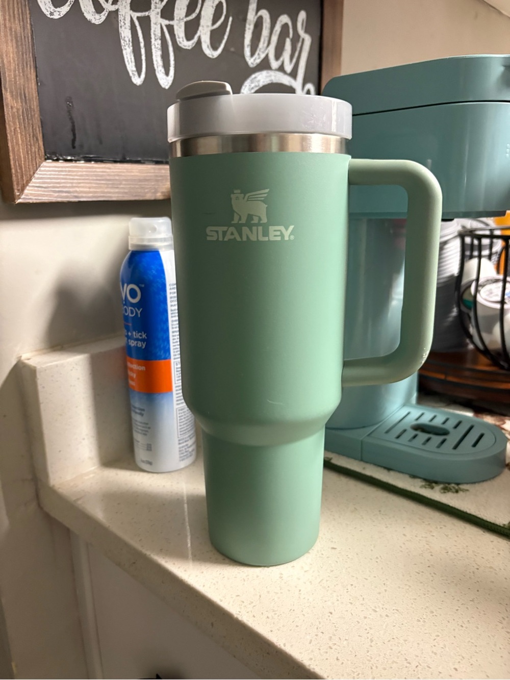 Stanley Mint Green Insulated Travel Mug with Handle and Splash Lid
